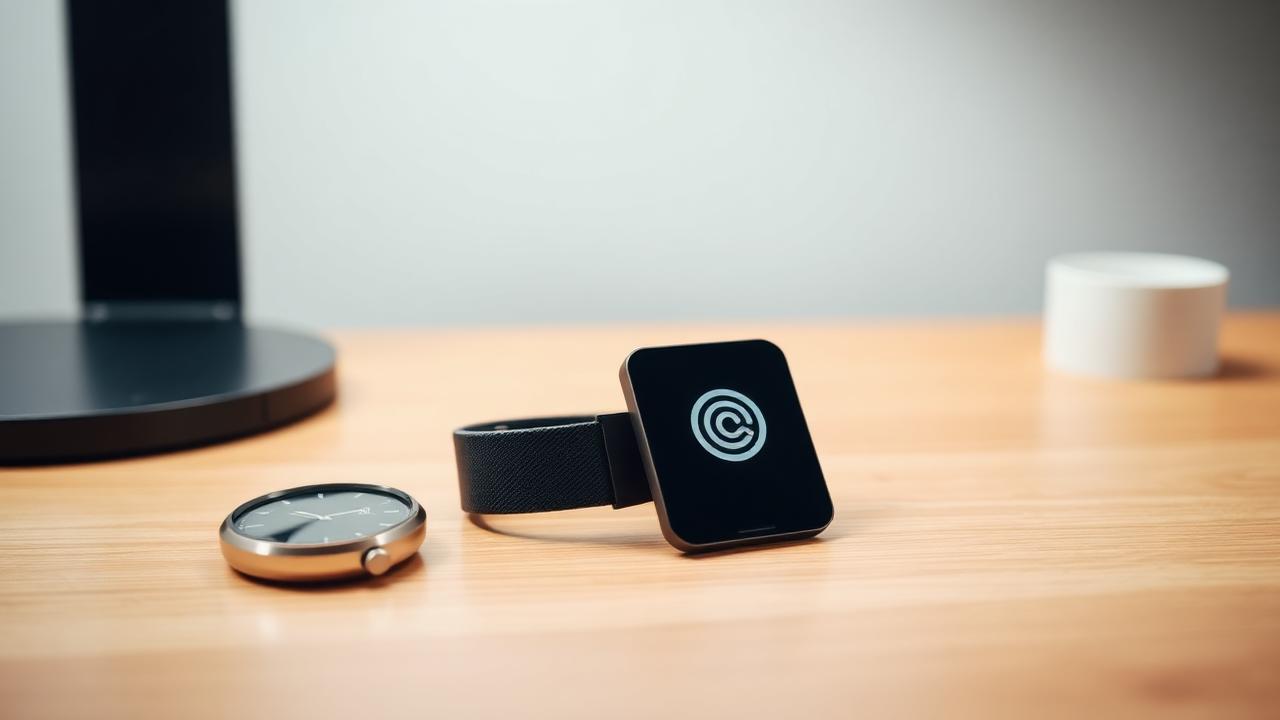 A wristwatch beside a CigyID smart tag illustrating saved time